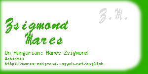 zsigmond mares business card